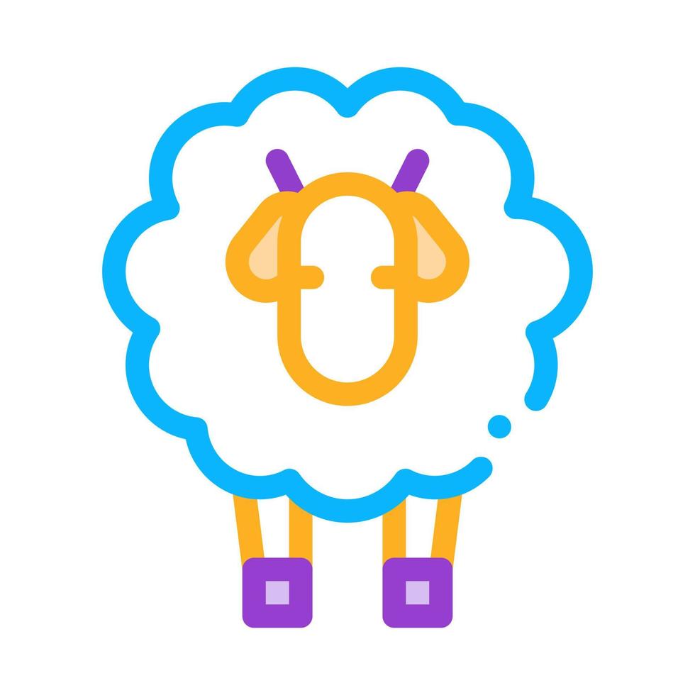 Woolly Sheep Lamb Animal Icon Outline Illustration vector
