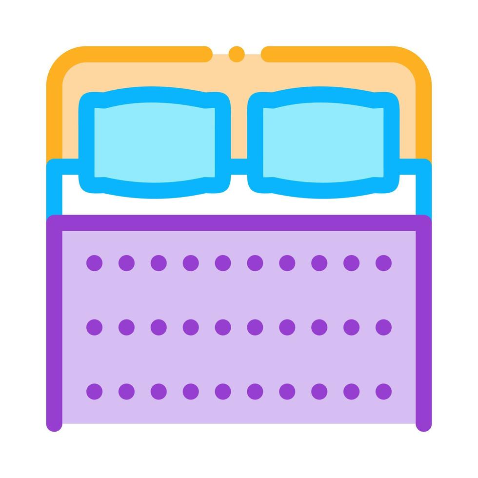 Comfortable Double Bed Icon Outline Illustration vector