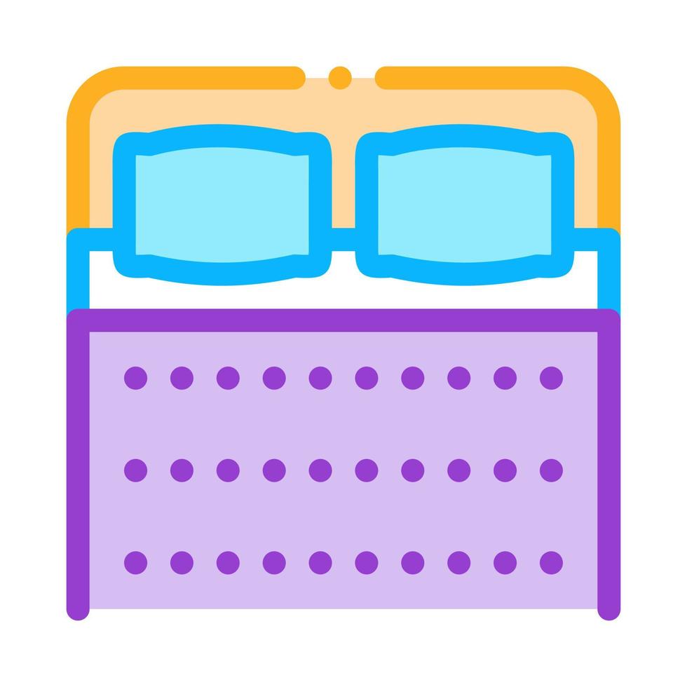 Comfortable Double Bed Icon Outline Illustration vector