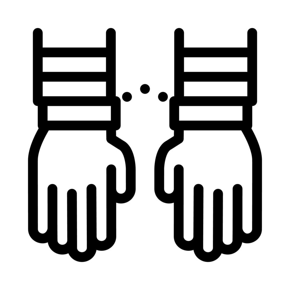 Criminal Hands In Irons Icon Outline Illustration vector