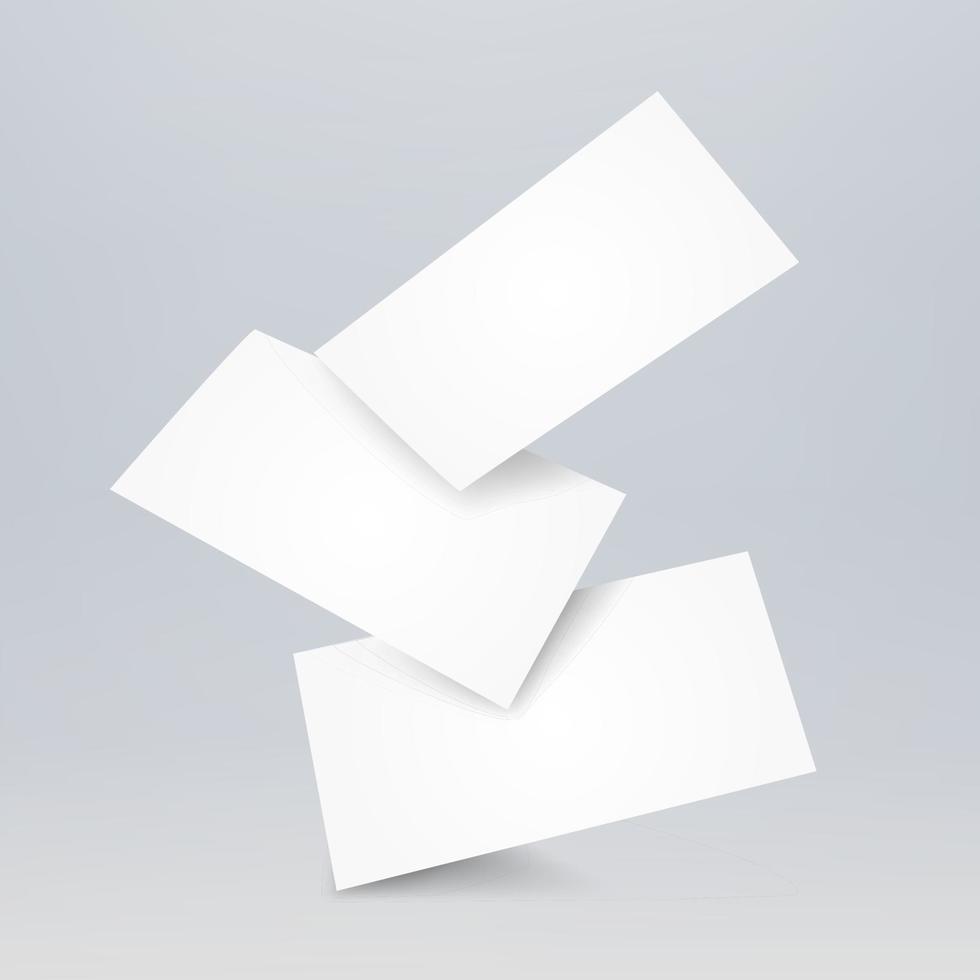 Falling Realistic Business Cards Template. Vector Illustration.