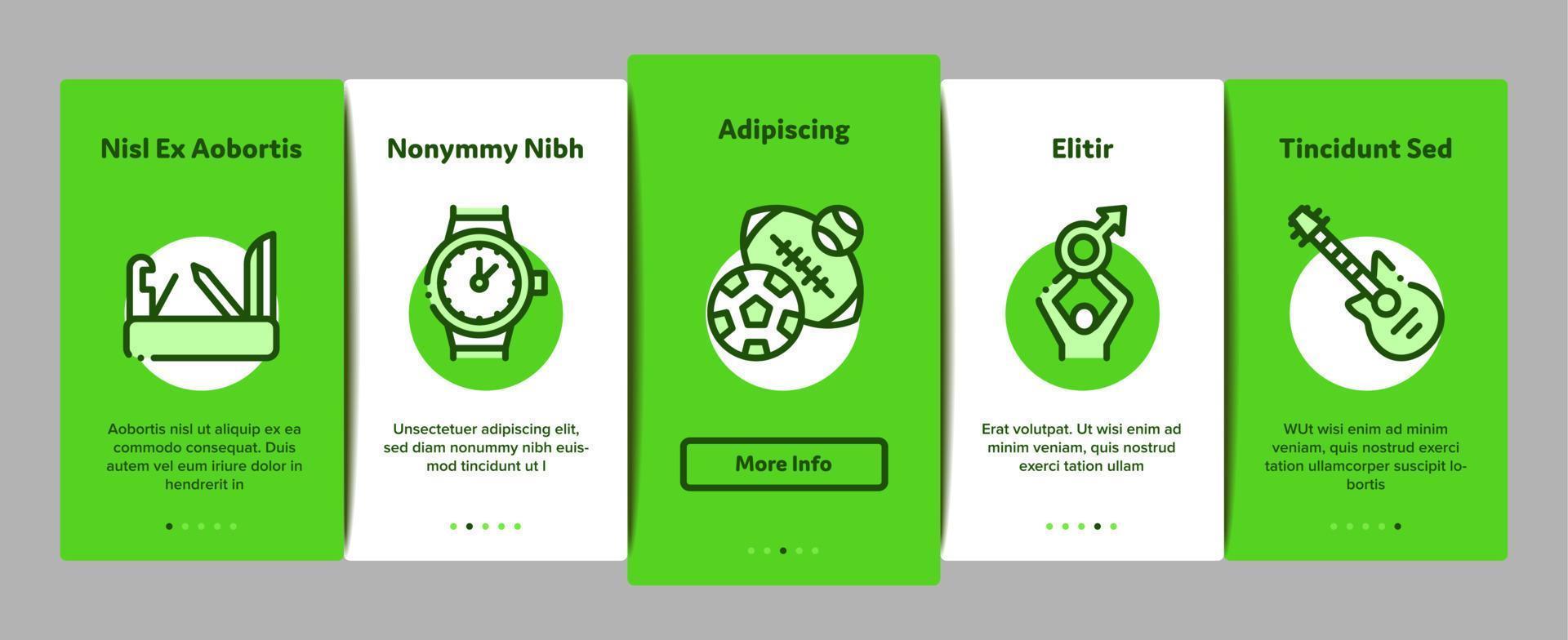 Dad Father Parent Onboarding Elements Icons Set Vector