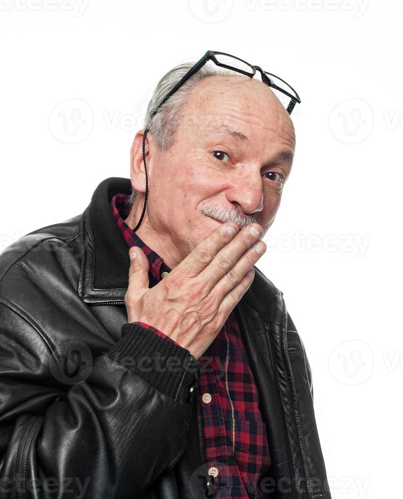 Confused elderly man photo