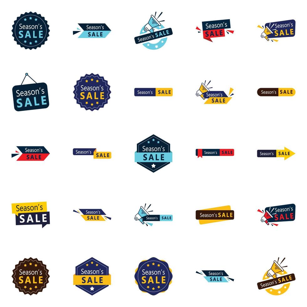25 Unique Season Sale Banners for Promoting Offers and Deals vector