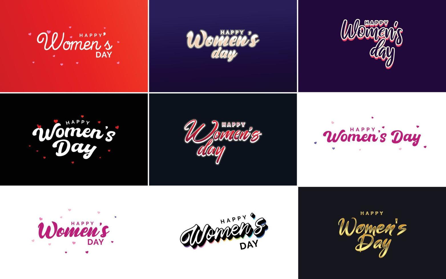 Set of cards with International Women's Day logo vector