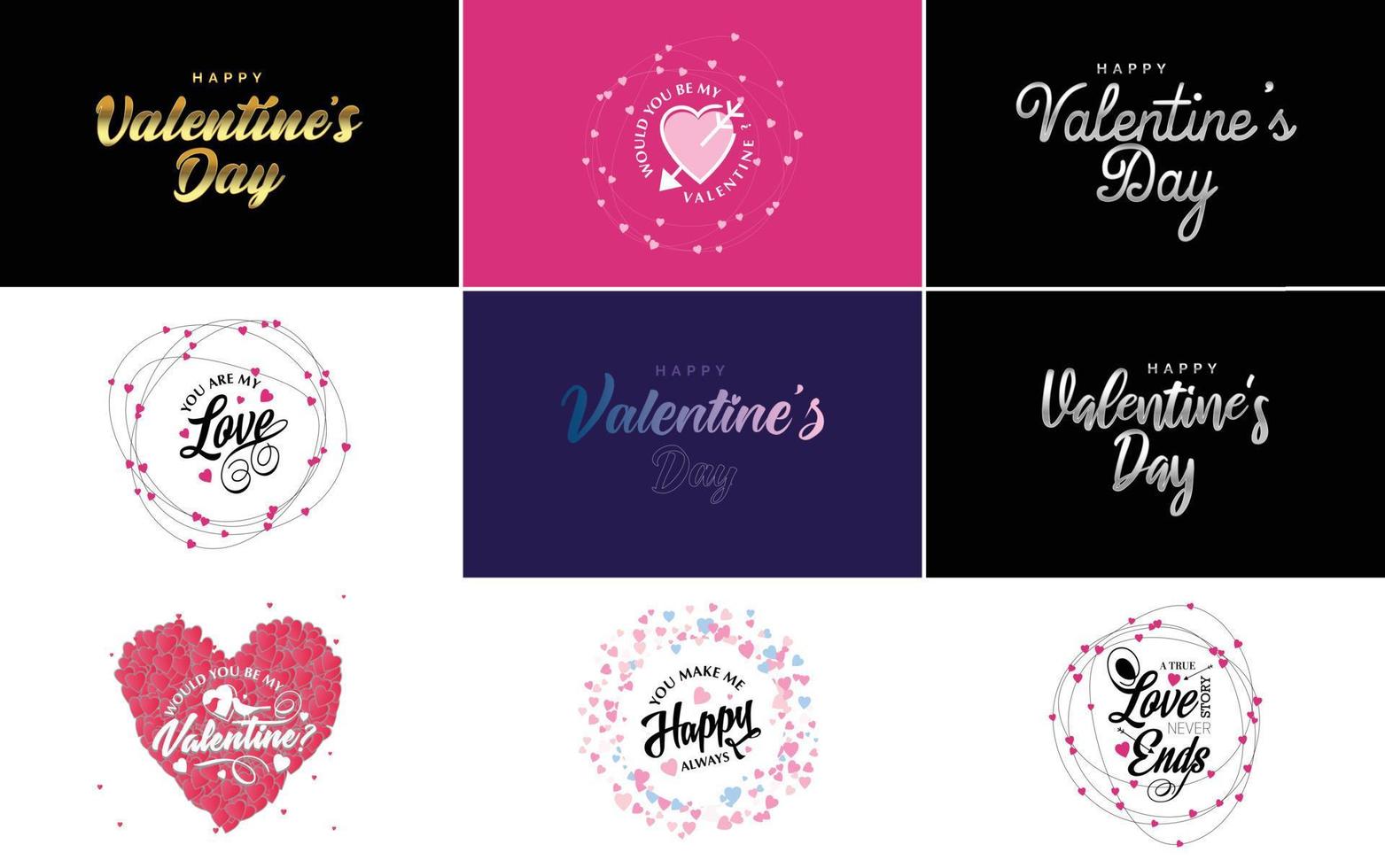 Be My Valentine Valentine's holiday lettering for greeting card vector