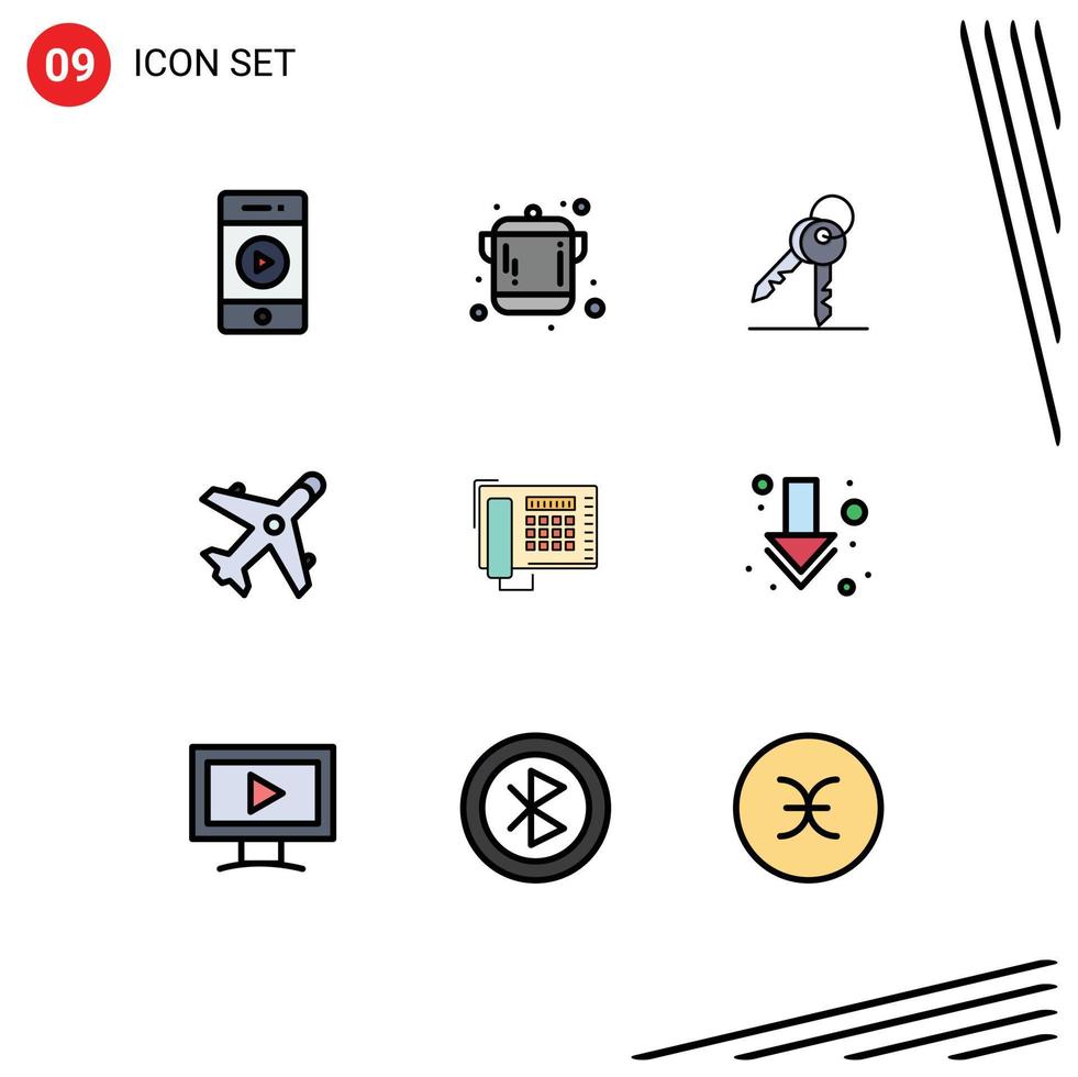 9 iconos creativos, signos y símbolos modernos de números, teclas de teléfono, mercado de compras, elementos de diseño vectorial editables vector