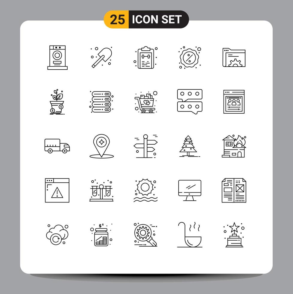 Set of 25 Vector Lines on Grid for monday cyber check sale task Editable Vector Design Elements