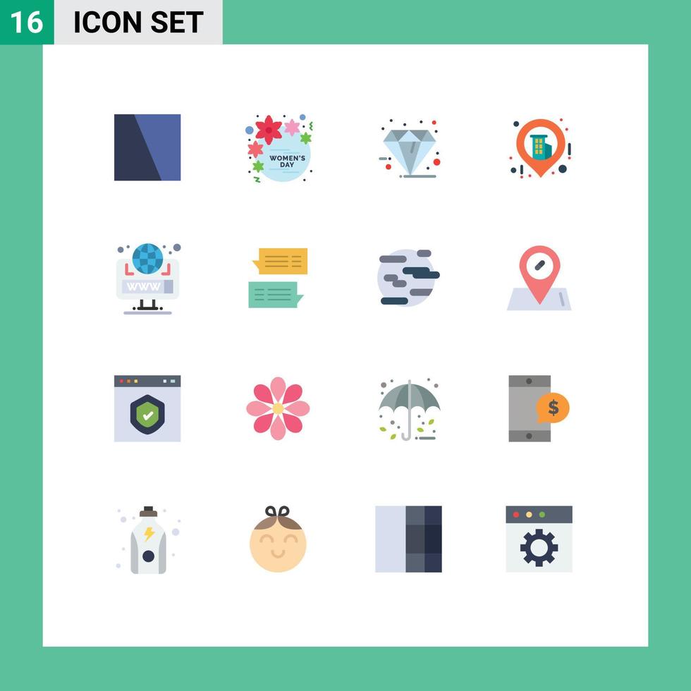 16 iconos creativos signos y símbolos modernos de la ubicación del navegador paquete editable premium de negocios de mujeres de elementos de diseño de vectores creativos
