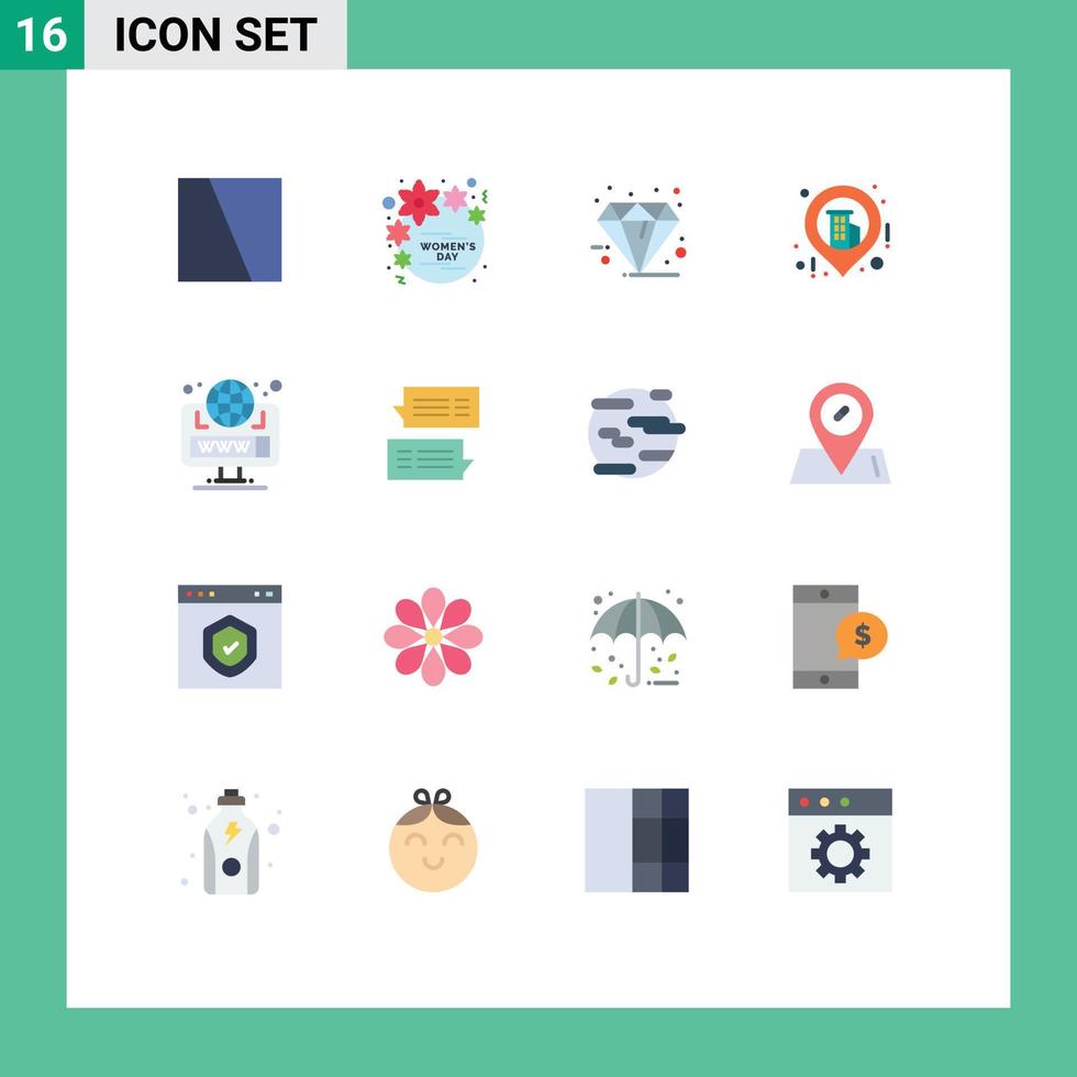 16 Creative Icons Modern Signs and Symbols of browser location women business premium Editable Pack of Creative Vector Design Elements