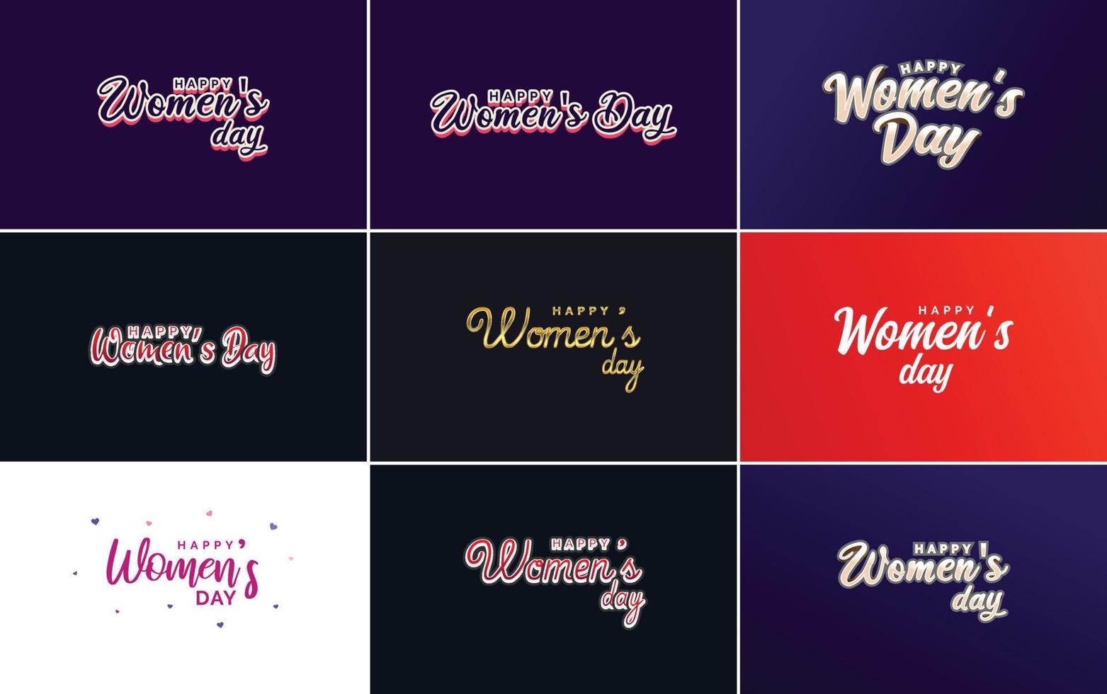 Set of Happy International Woman's Day signs. emblems. and design elements vector collection of signs. labels. and badges