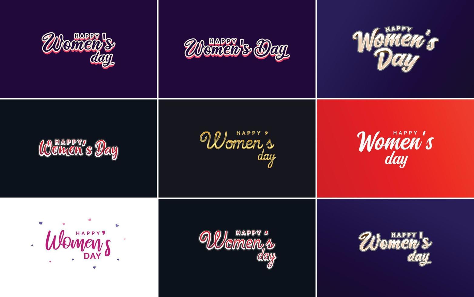 conjunto de carteles del feliz día internacional de la mujer. emblemas y elementos de diseño vector colección de signos. etiquetas. e insignias