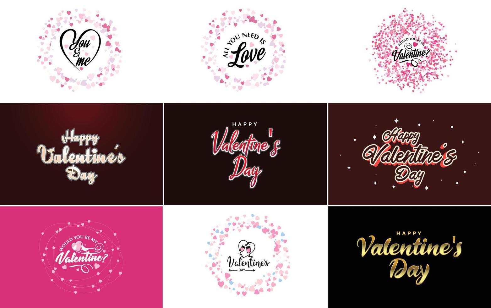 Be My Valentine lettering with a heart design. suitable for use in Valentine's Day cards and invitations vector