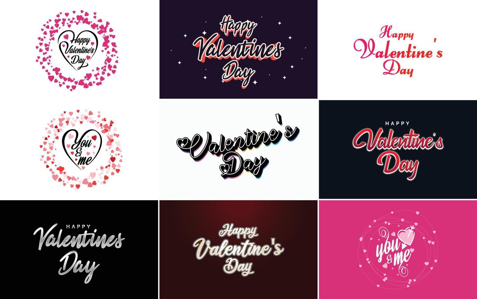 Happy Valentine's Day typography poster with handwritten calligraphy text. isolated on white background vector