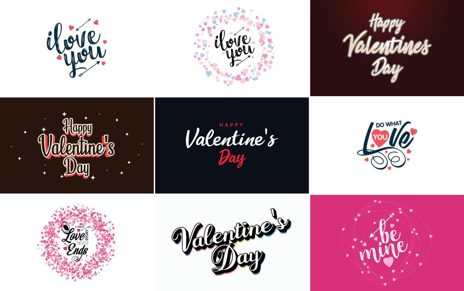 Happy Valentine's Day banner template with a romantic theme and a red color scheme vector