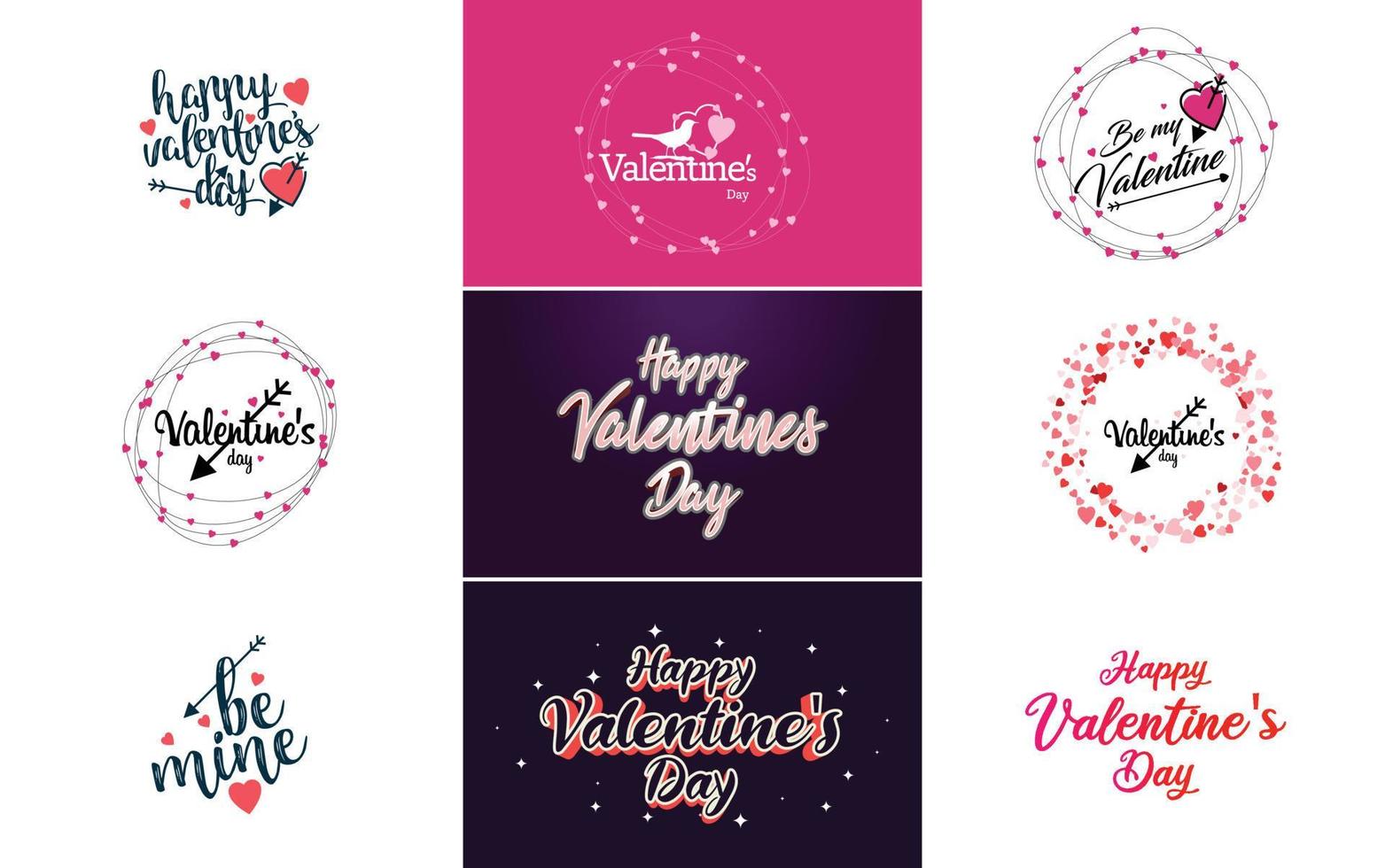 Happy Valentine's Day hand lettering calligraphy text and heart. isolated on white background vector illustration