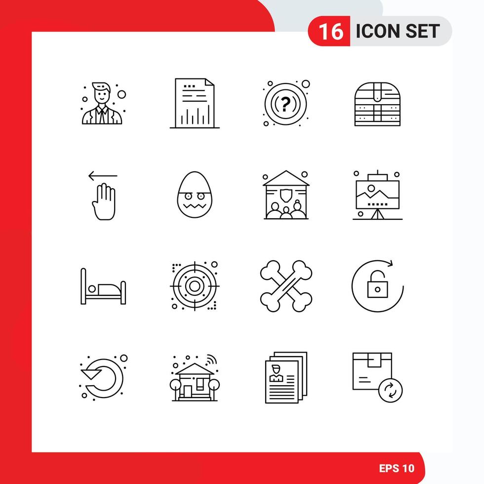 16 iconos creativos signos y símbolos modernos de cuatro elementos de diseño vectorial editables de cuadro de irlanda de gráfico de seguridad vector