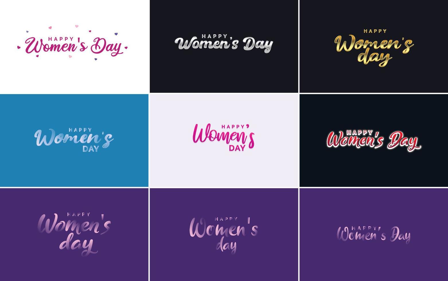 Set of Happy International Woman's Day signs. emblems. and design elements vector collection of signs. labels. and badges