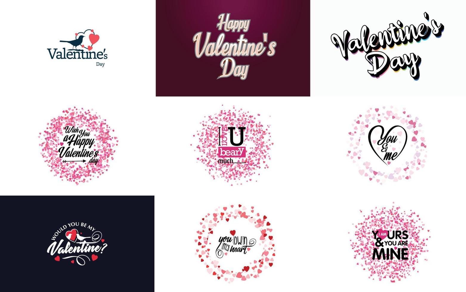 Happy Valentine's Day typography poster with handwritten calligraphy text. isolated on white background vector illustration