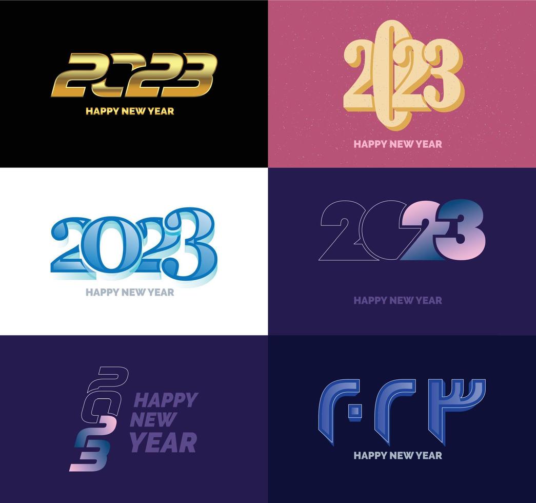 Big Set of 2023 Happy New Year logo text design 2023 number design template vector