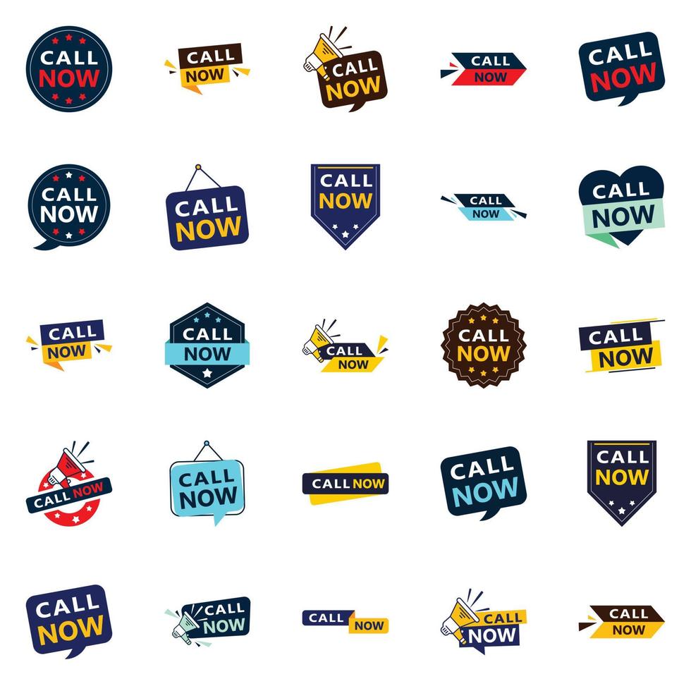 25 Professional Typographic Designs for encouraging calls Call Now vector