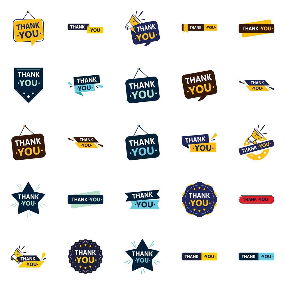 25 Fresh Vector Icons for a modern and fresh thank you message