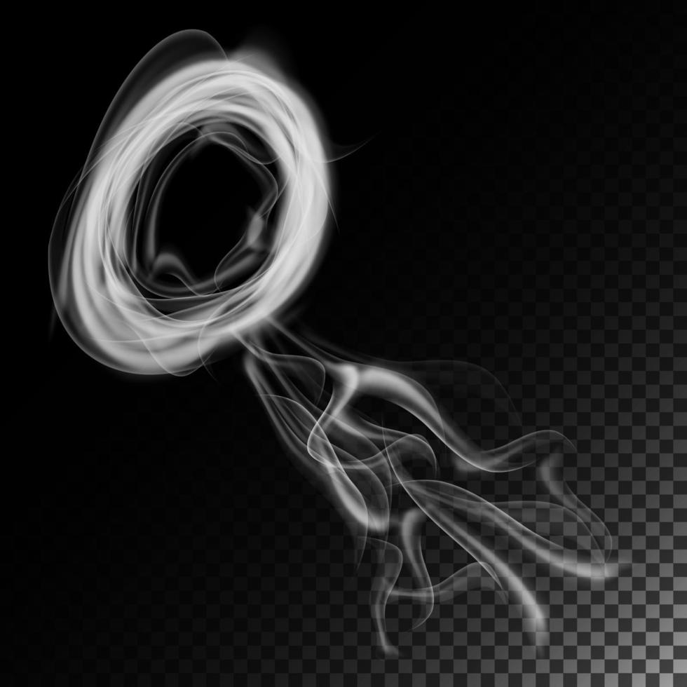 vector de ondas de humo de cigarrillo realista