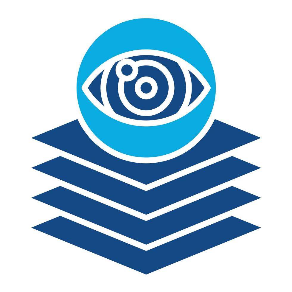 Depth Perception Glyph Two Color Icon vector