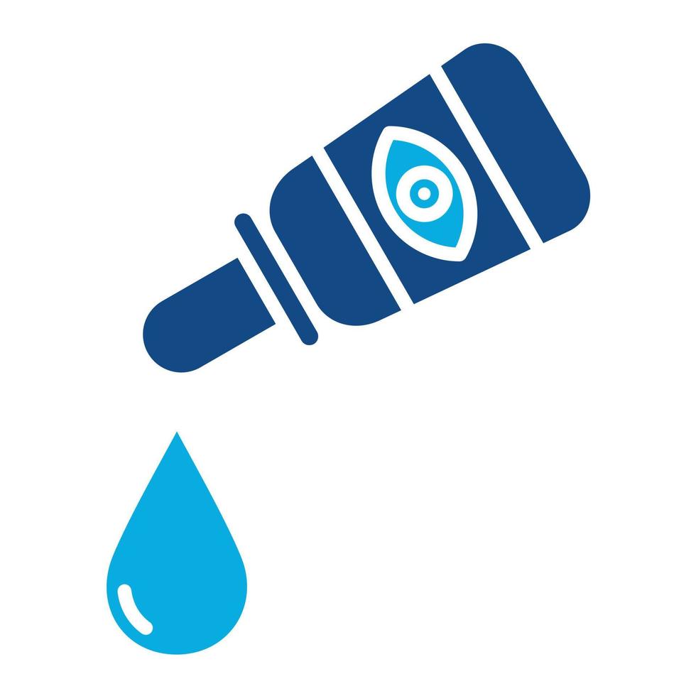Medical Eye Drops Glyph Two Color Icon vector