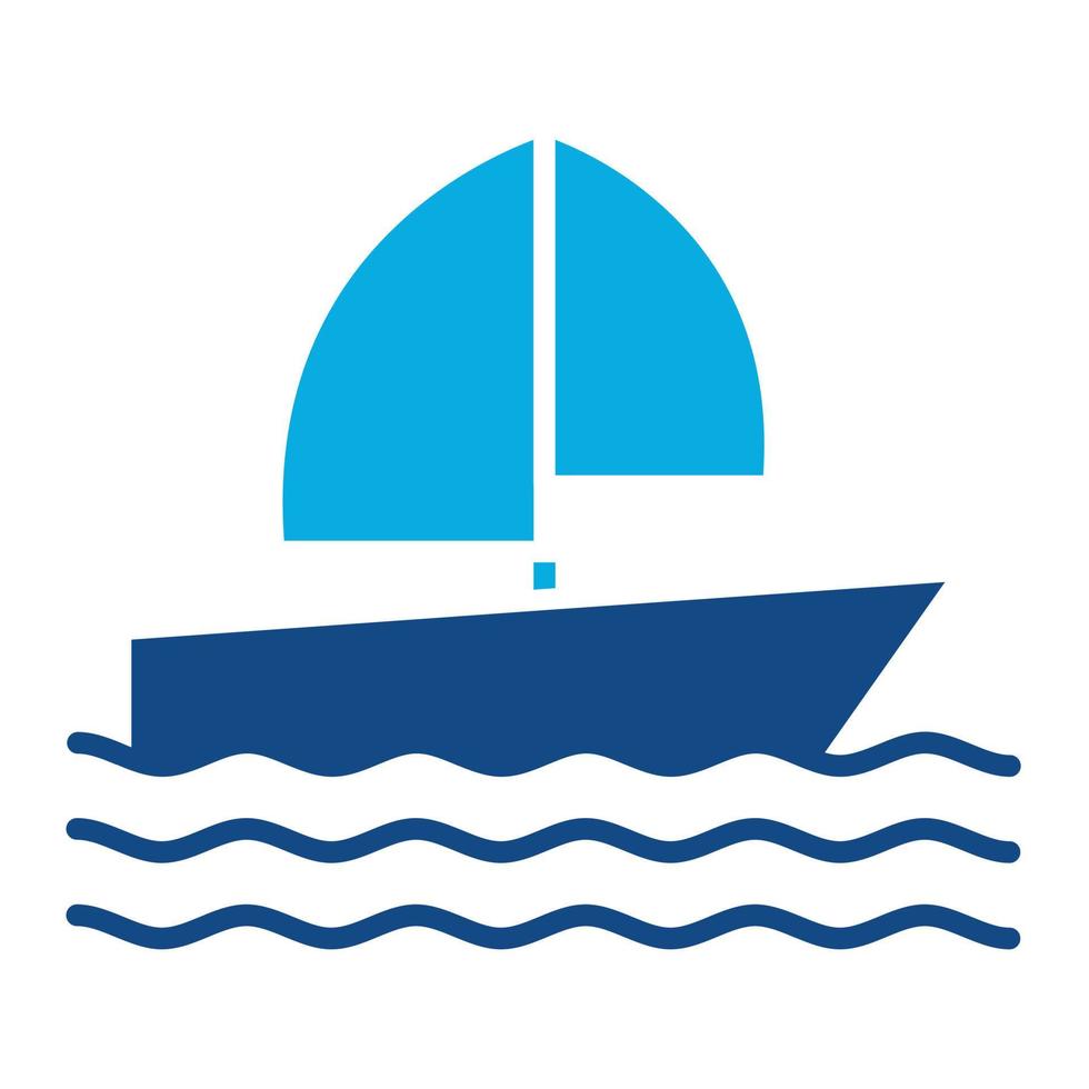 Boating Glyph Two Color Icon vector