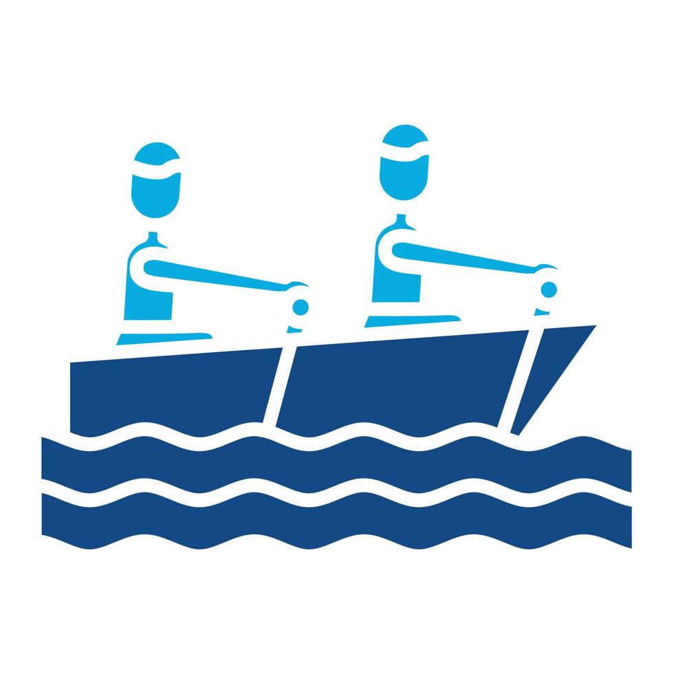 Rowing Glyph Two Color Icon vector