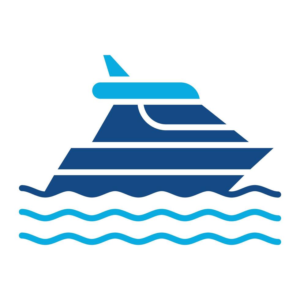 Yachting Glyph Two Color Icon vector