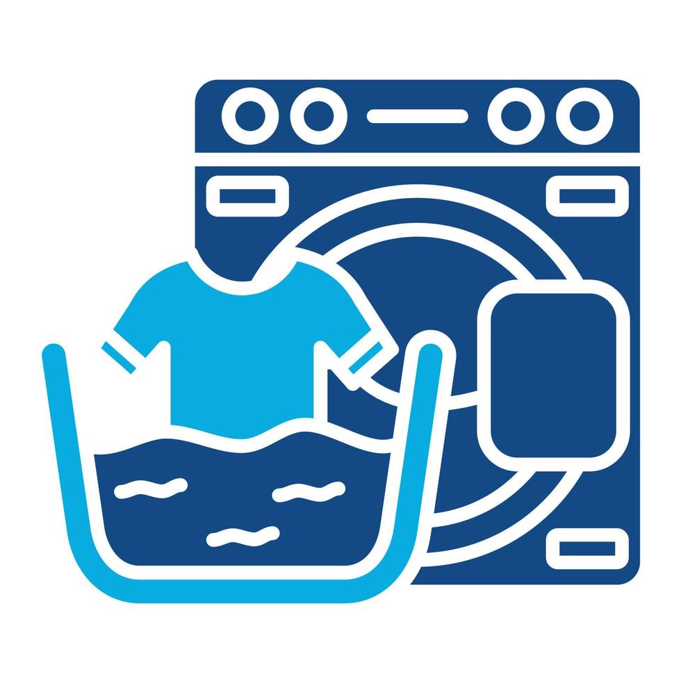 Laundry Glyph Two Color Icon vector