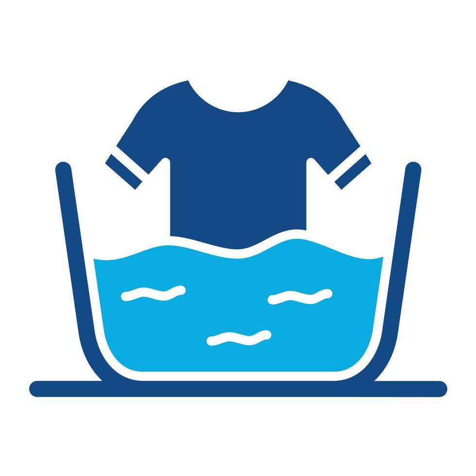 Cold Wash Laundry Glyph Two Color Icon vector