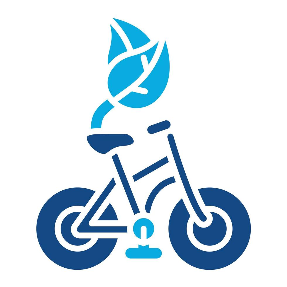 Riding Bicycle Glyph Two Color Icon vector