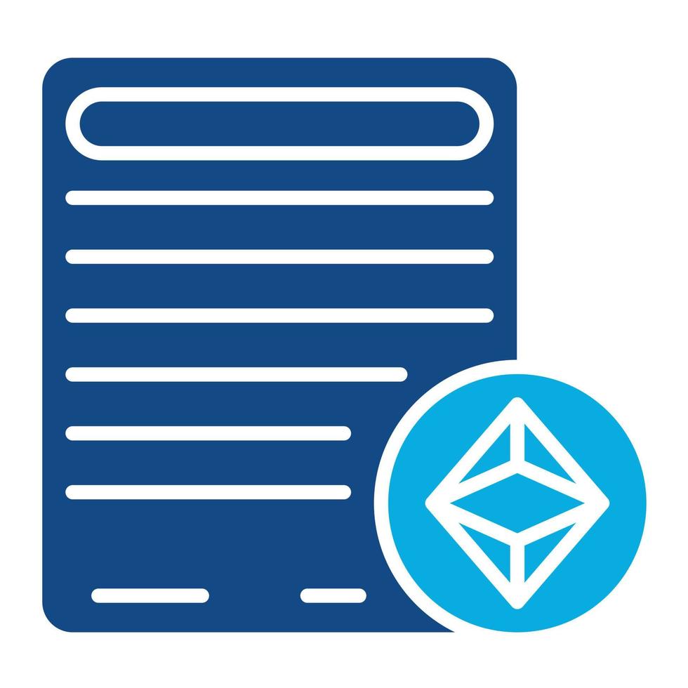 Digital Contract Glyph Two Color Icon vector