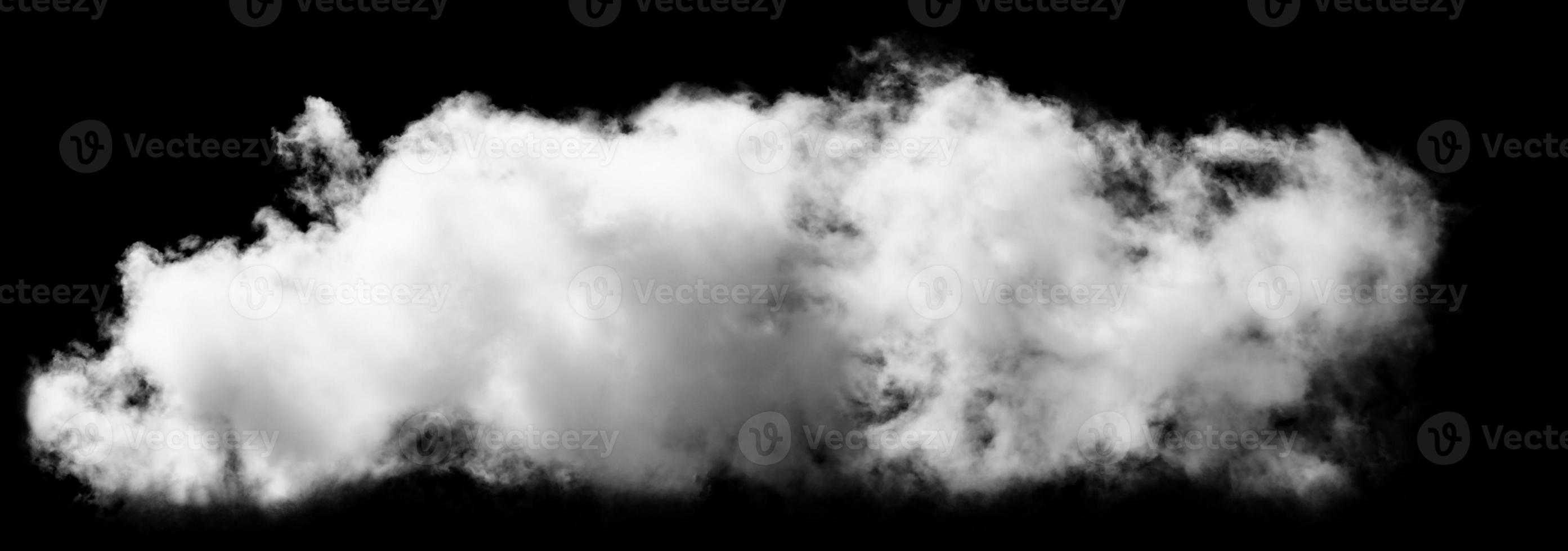 White cloud isolated on black background,Textured smoke,brush effect photo