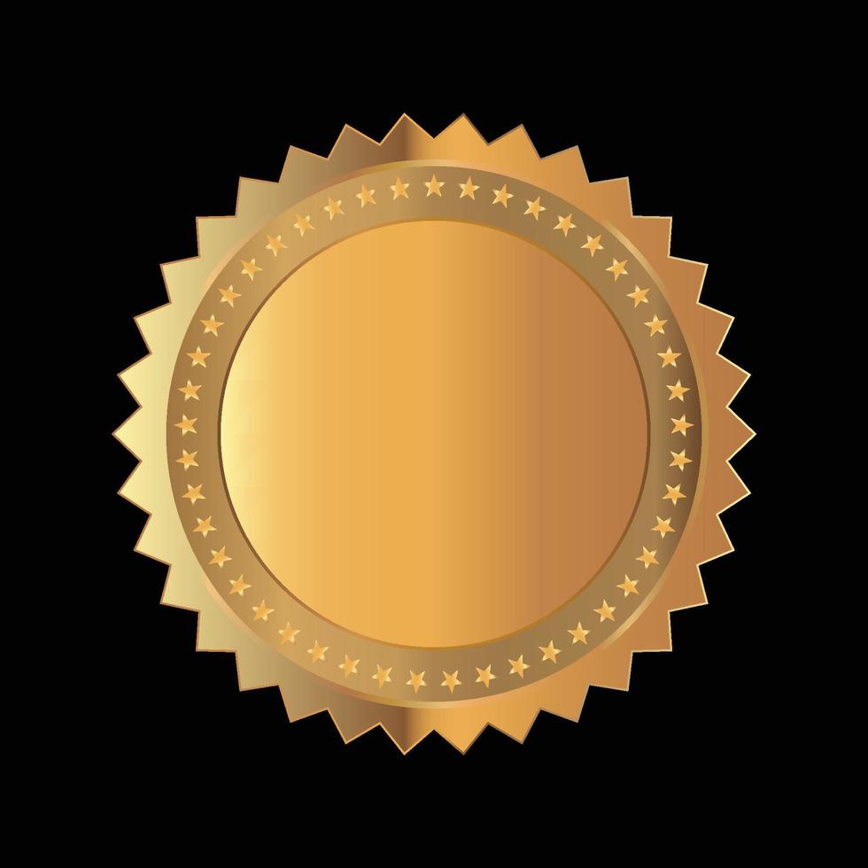 Vector illustration of gold seal certificate 3d GOLD seal.