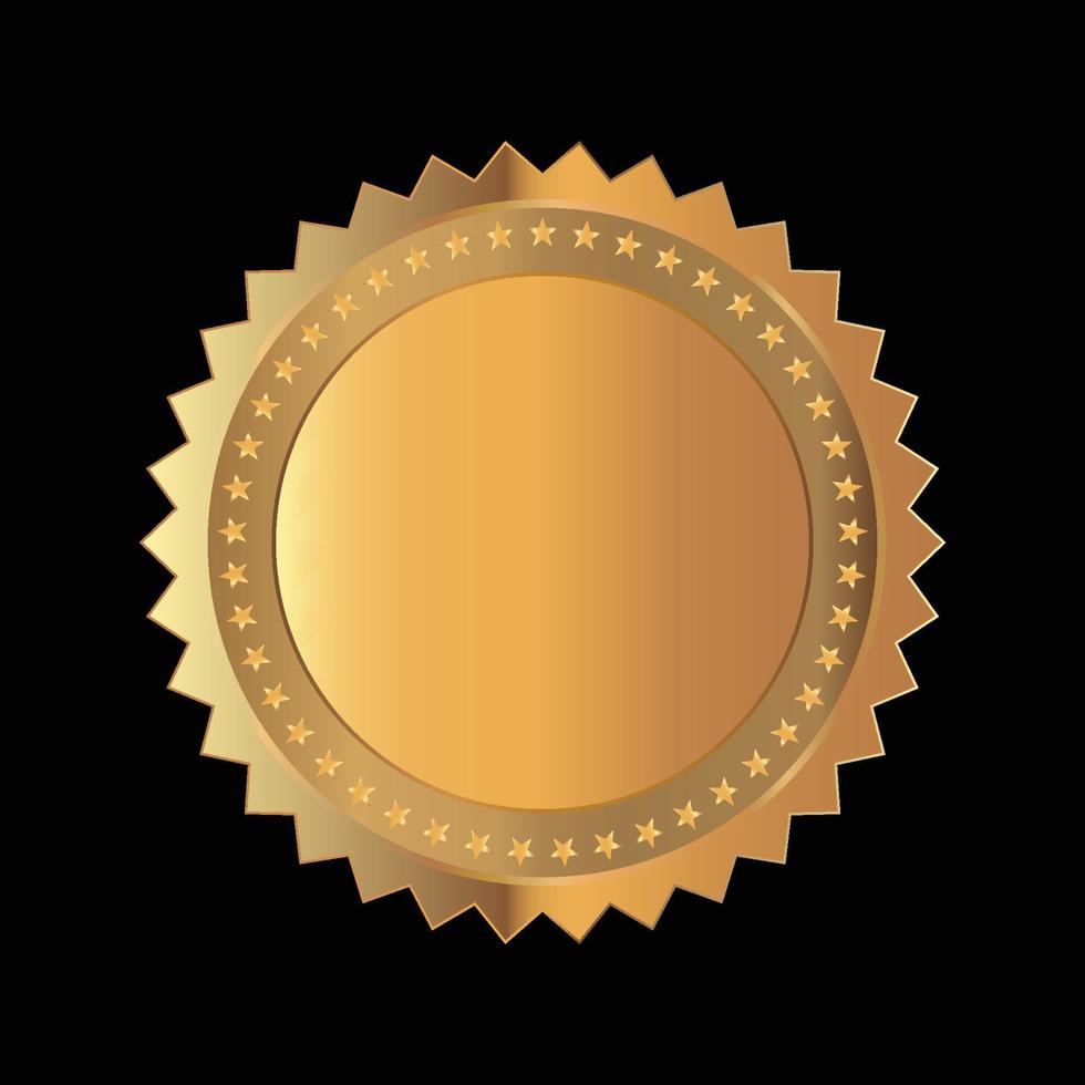 ilustración vectorial del certificado de sello de oro sello de oro 3d. vector