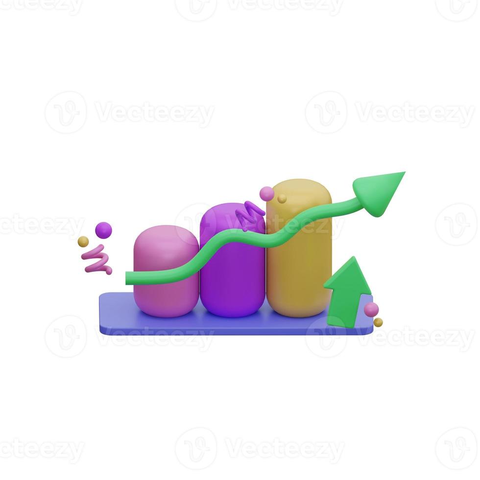 statistic business. 3d rendering photo