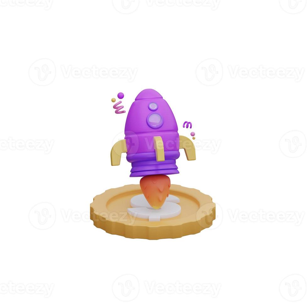 rocket business starup. 3d rendering photo