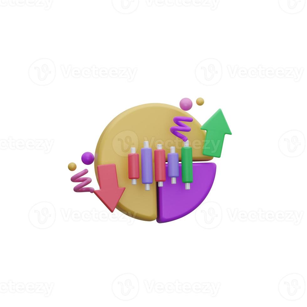 chart business finance. 3d rendering photo