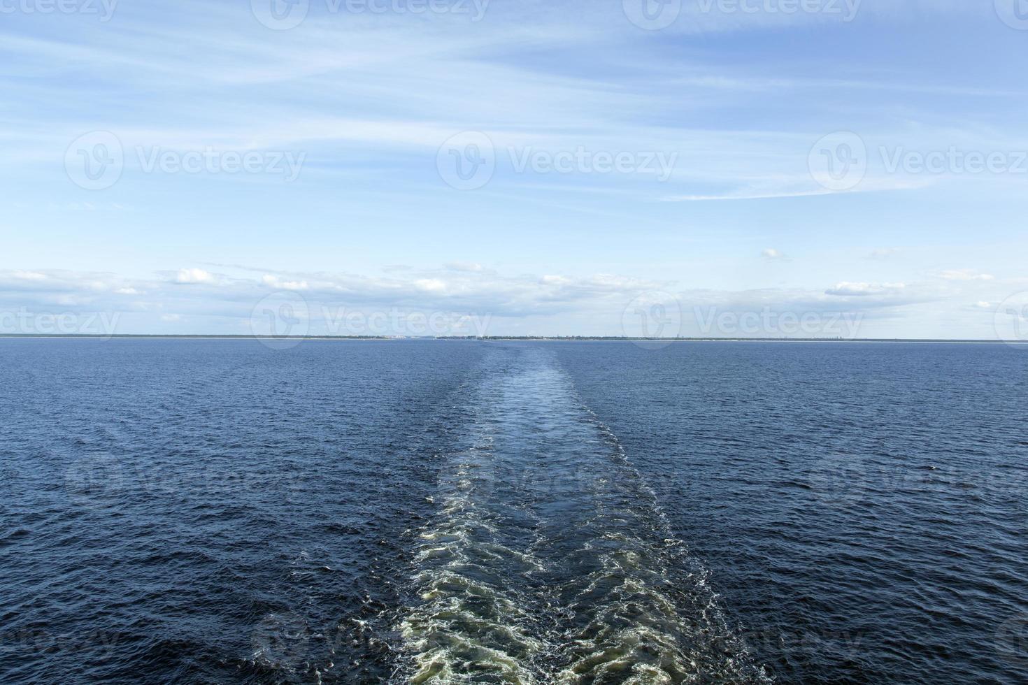 Gulf of Riga And A Water Path Left By Ferry Boat photo