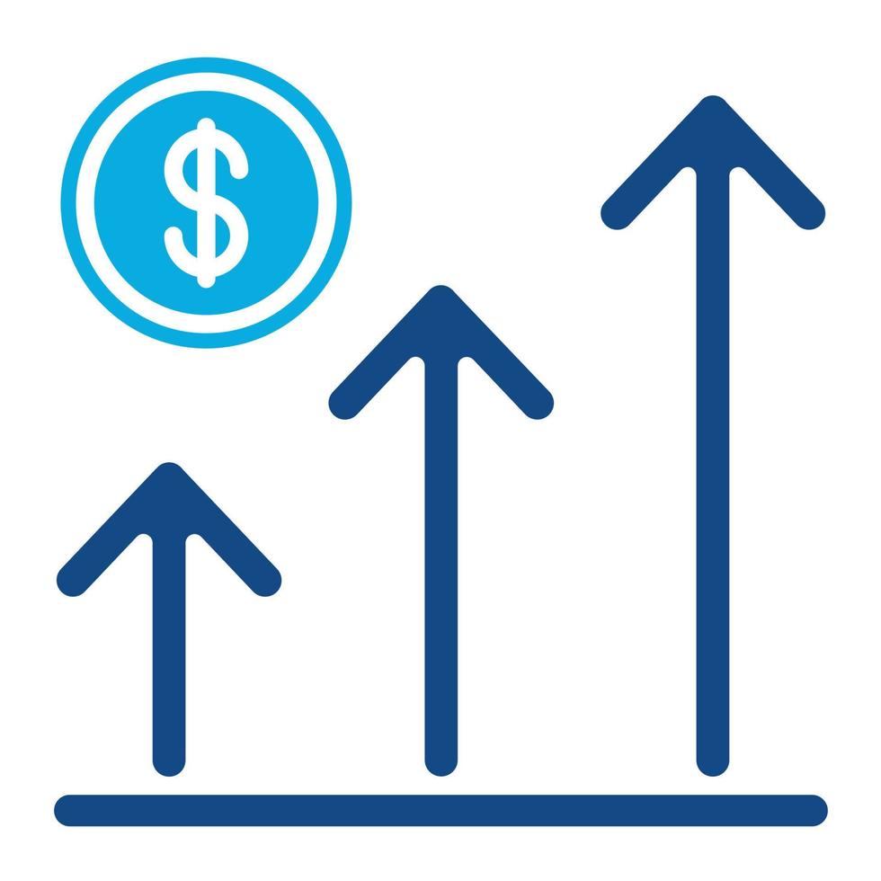 Price Development Glyph Two Color Icon vector