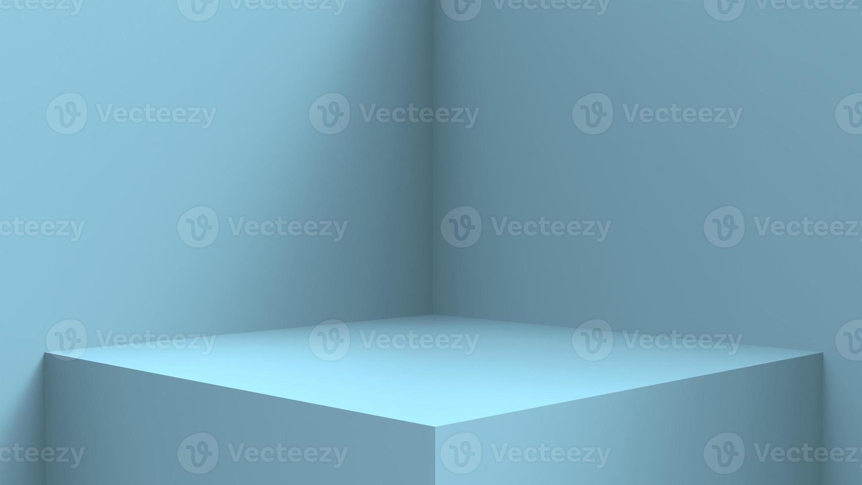 blank stand interior design, empty room for blank stand interior design, empty room for show case background, 3D rendering blue pastel color blank stand interior design case background photo