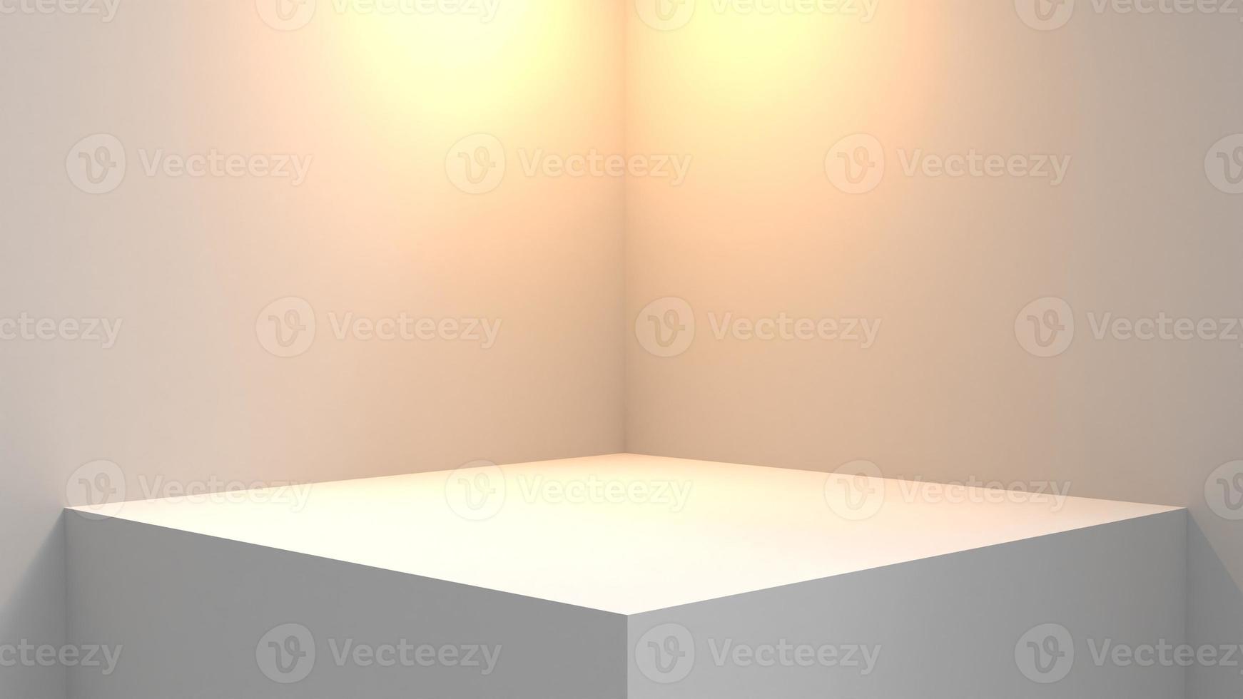 blank stand interior design, empty room for show case background, 3D rendering white color blank stand interior design photo