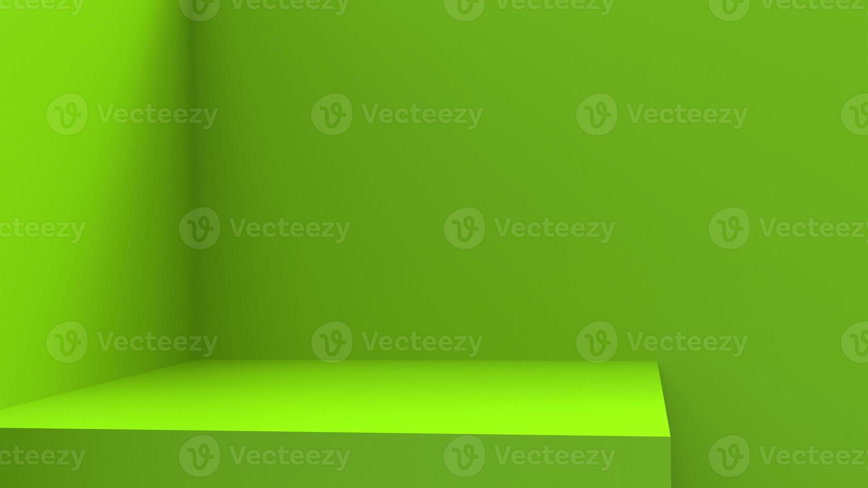 blank stand interior design, empty room for show case background, 3D rendering green blank stand interior design photo