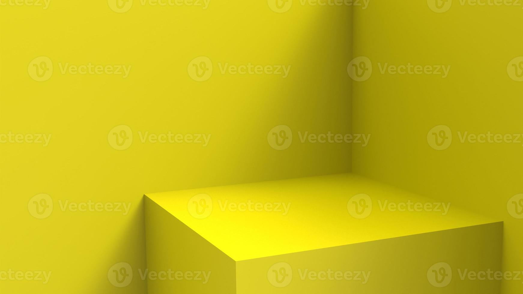 blank stand interior design, empty room for show case background, 3D rendering lime color blank stand interior design photo