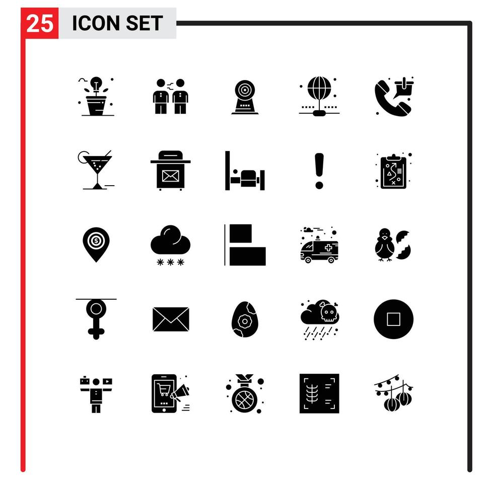25 Creative Icons Modern Signs and Symbols of internet hotel cooperation security camera Editable Vector Design Elements