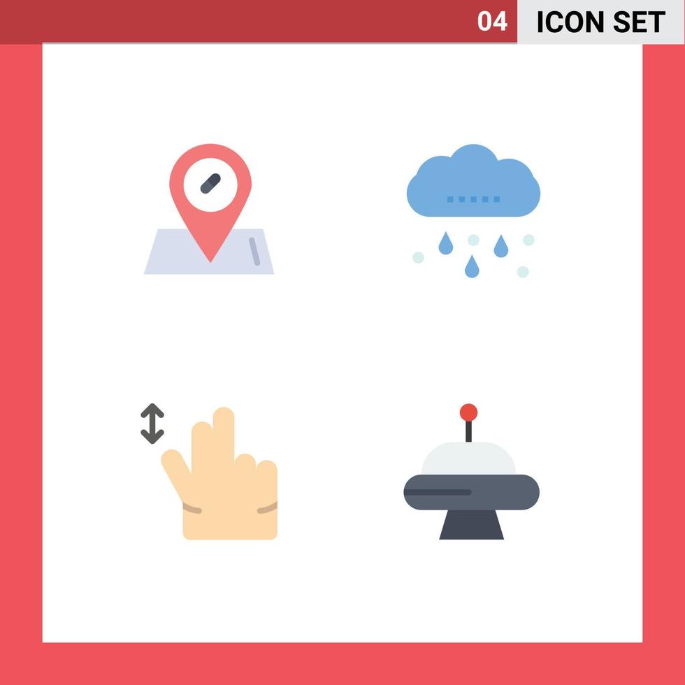 Modern Set of 4 Flat Icons Pictograph of medical swipe cloud thanksgiving space Editable Vector Design Elements